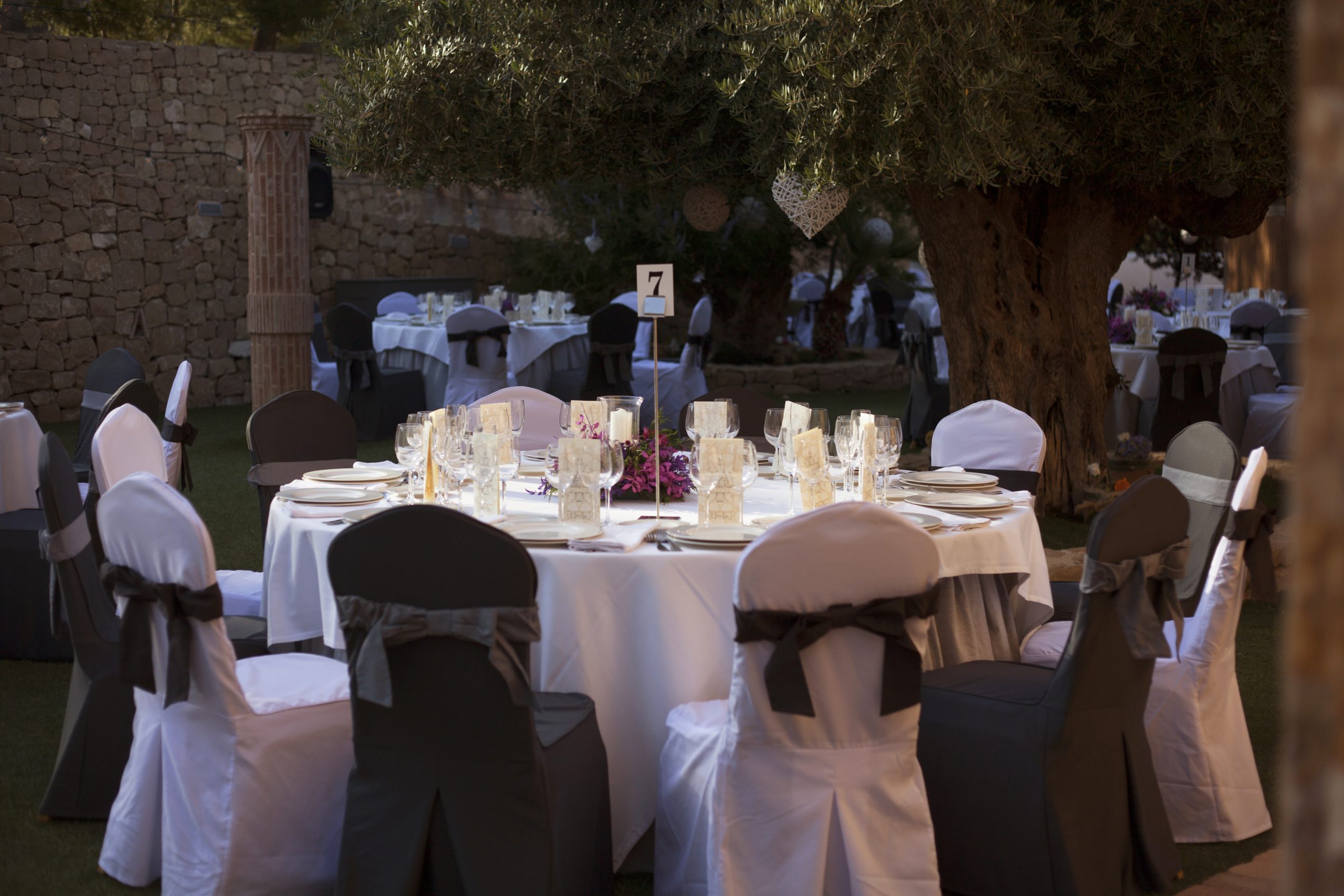Detalle mesa eventos jardines